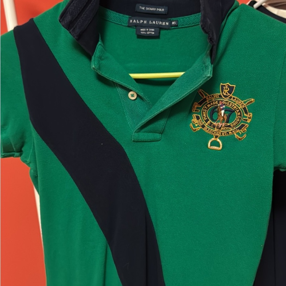 Rugby by Ralph Lauren Green and Navy Polo Shirt